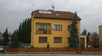 Solární ohřev na penzionu v Telči
